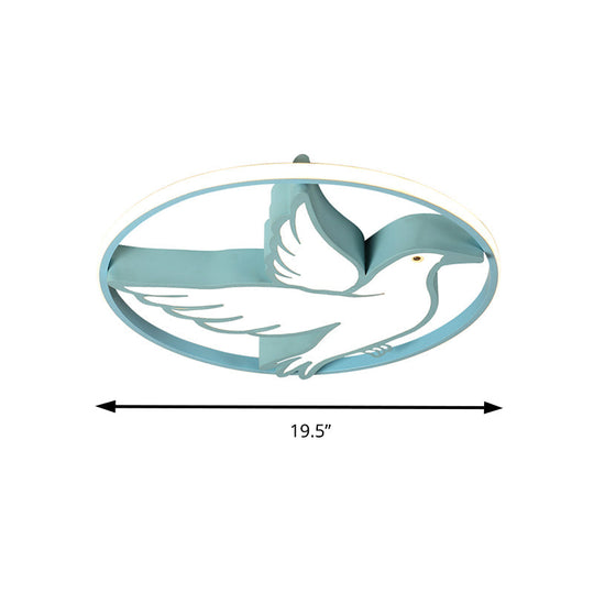 Peace Pigeon Acrylic Ceiling Light With Led Ring: Perfect For Living Rooms And Animal Lovers