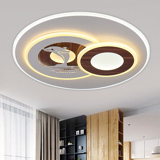 Sleek Acrylic Led Flush Mount Ceiling Light For Corridors Contemporary White Design / F