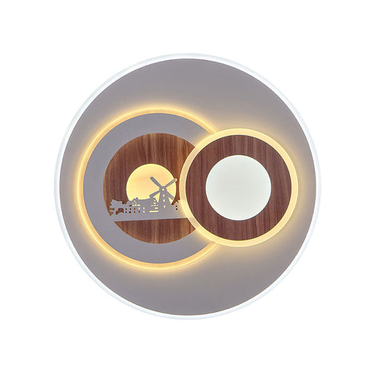 Sleek Acrylic Led Flush Mount Ceiling Light For Corridors Contemporary White Design