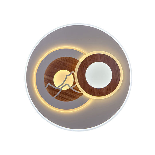 Sleek Acrylic Led Flush Mount Ceiling Light For Corridors Contemporary White Design