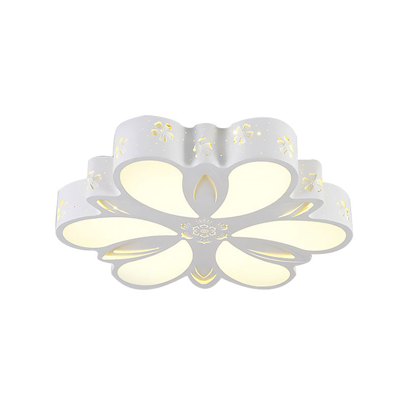 White Etched Petal Metal Ceiling Light For Kids’ Bedroom Or Bathroom