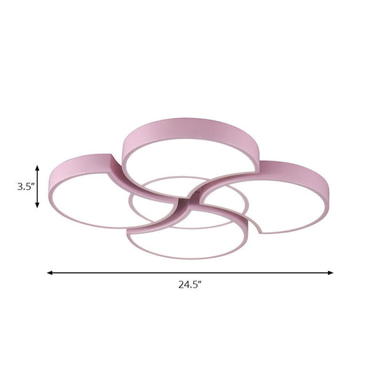 Floral Flush Ceiling Light For Kids’ Spaces - Metal And Acrylic Lamp Kindergarten Corridor