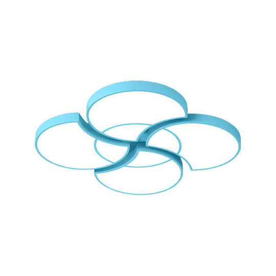 Floral Flush Ceiling Light For Kids’ Spaces - Metal And Acrylic Lamp Kindergarten Corridor