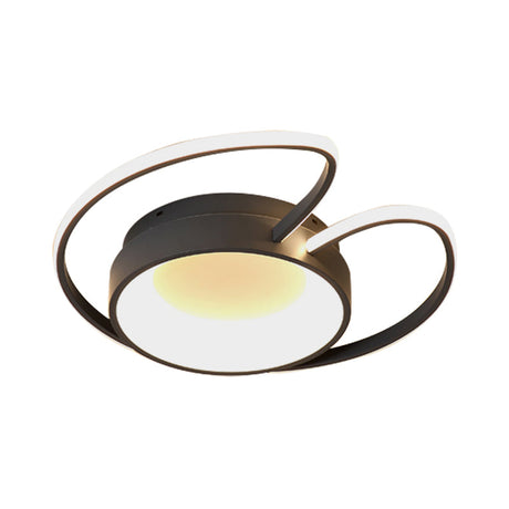 Stylish Round Macaron Flush Ceiling Light With Acrylic Wing Design For Living Room