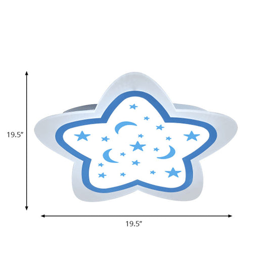 Art Deco Star Shape Ceiling Light For Kid’s Bedroom - Acrylic Flush Mount