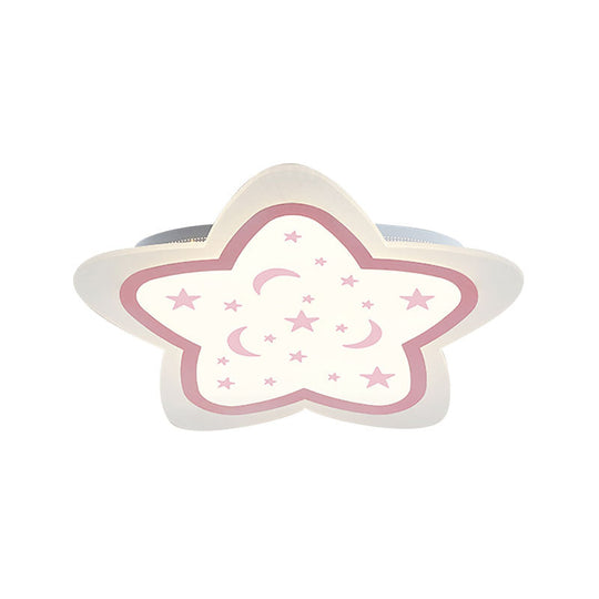Art Deco Star Shape Ceiling Light For Kid’s Bedroom - Acrylic Flush Mount