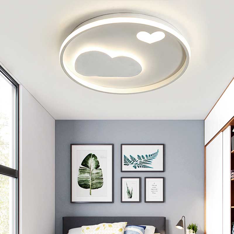 Contemporary Heart Ceiling Lamp Led Acrylic Flush Mount Light For Hotel Hallway White / 16.5