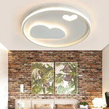 Contemporary Heart Ceiling Lamp Led Acrylic Flush Mount Light For Hotel Hallway White / 16.5 Warm
