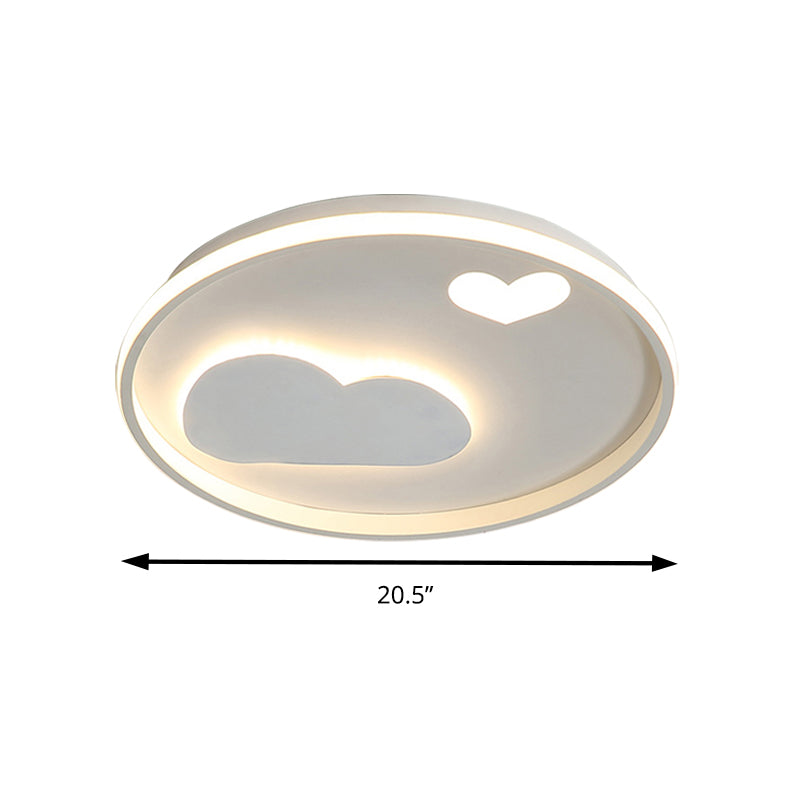 Contemporary Heart Ceiling Lamp Led Acrylic Flush Mount Light For Hotel Hallway