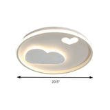 Contemporary Heart Ceiling Lamp Led Acrylic Flush Mount Light For Hotel Hallway