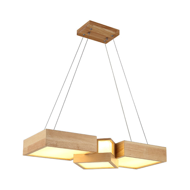 Modern Wood Dining Table Led Pendant Light With Symmetric Acrylic Shade - Warm/White 24.5’/29’ Width
