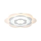 White Flower Acrylic Led Ceiling Lamp For Girls Bedroom - Contemporary Mount Light
