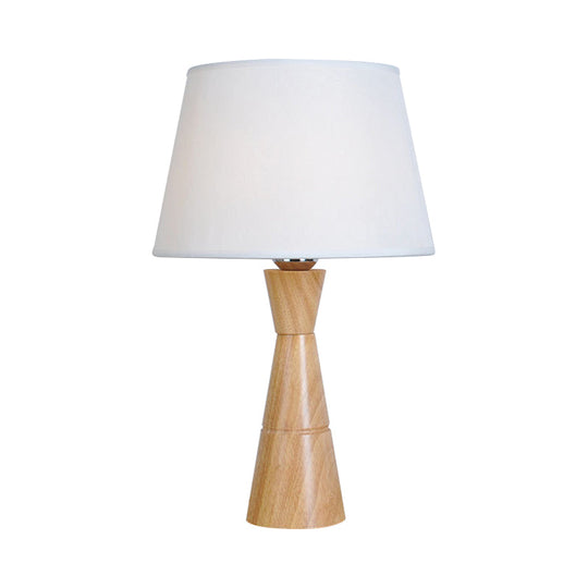 Victoria - Nordic Fabric Wood Table Lamp With Funnel Base