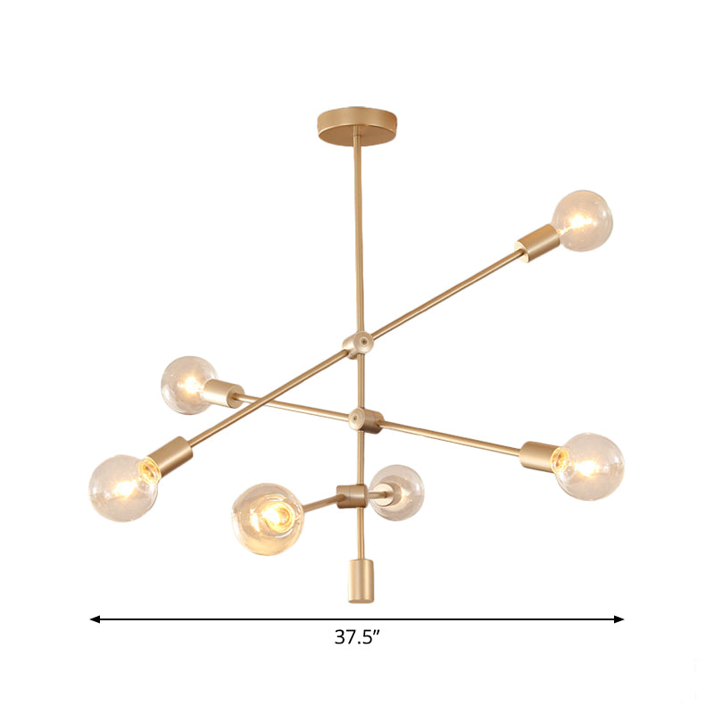 Postmodern Mobile Arm Metal Drop Lamp: 2/3-Tier Gold 4/5/7-Light Hanging Chandelier For Table