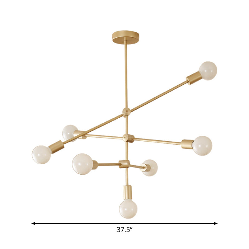 Postmodern Mobile Arm Metal Drop Lamp: 2/3-Tier Gold 4/5/7-Light Hanging Chandelier For Table