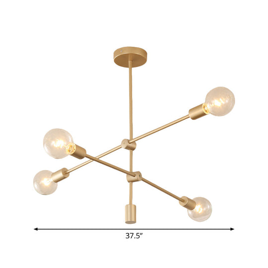 Postmodern Mobile Arm Metal Drop Lamp: 2/3-Tier Gold 4/5/7-Light Hanging Chandelier For Table