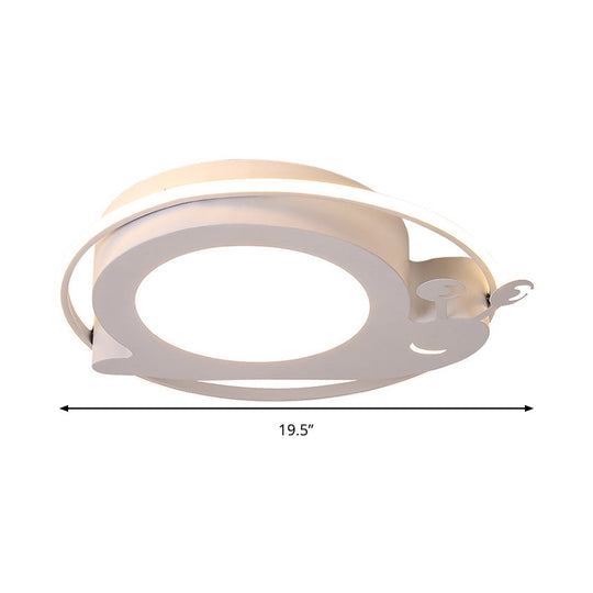 Metallic Snail Led Ceiling Lamp For Kindergarten With Acrylic Finish