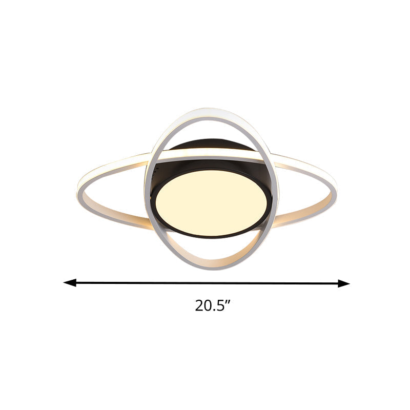 Contemporary Black Acrylic Flush Ceiling Light - Led Lamp For Study Room