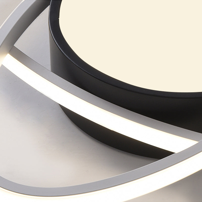 Contemporary Black Acrylic Flush Ceiling Light - Led Lamp For Study Room