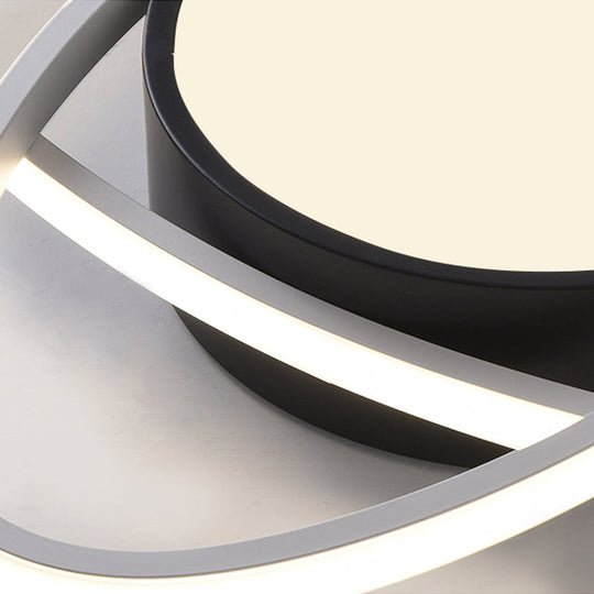 Contemporary Black Acrylic Flush Ceiling Light - Led Lamp For Study Room