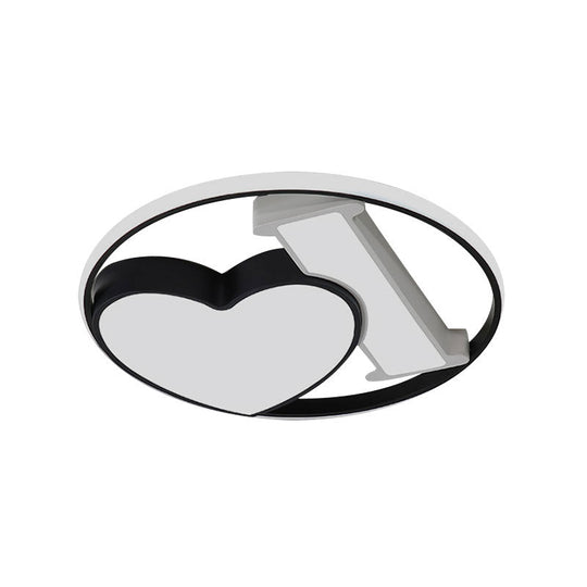 Heart-Shaped Bedroom Flush Mount Ceiling Light Fixture - Art Deco Acrylic Design