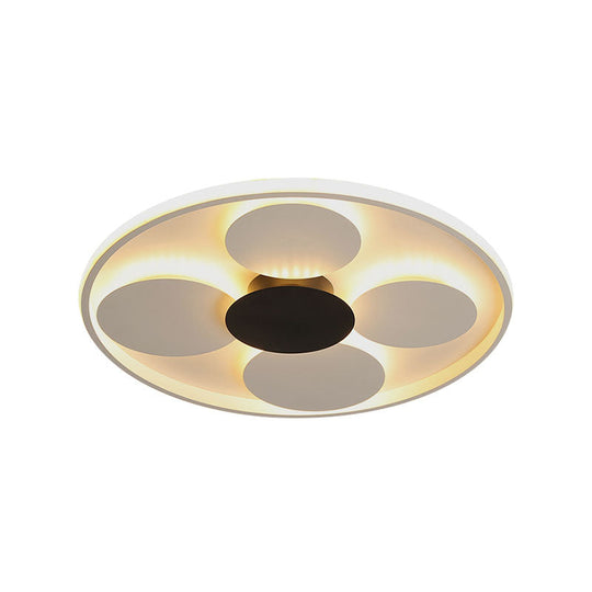 Modern White Circular Acrylic Flush Mount Ceiling Light For Living Room