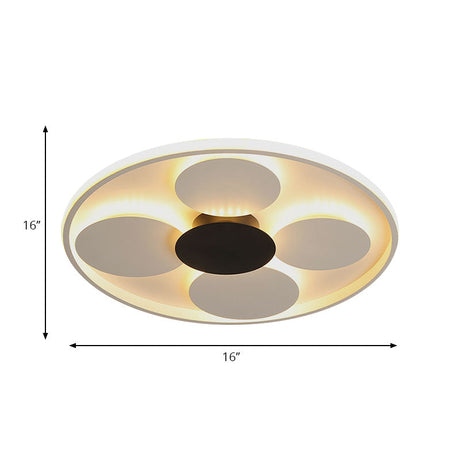 Modern White Circular Acrylic Flush Mount Ceiling Light For Living Room