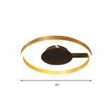 Gold Acrylic Led Flush Ceiling Light For Study Room