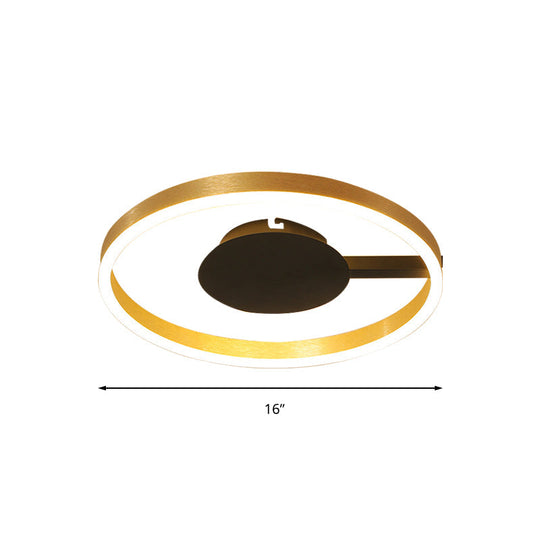 Gold Acrylic Led Flush Ceiling Light For Study Room