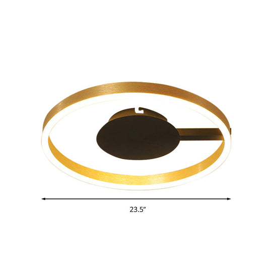 Gold Acrylic Led Flush Ceiling Light For Study Room