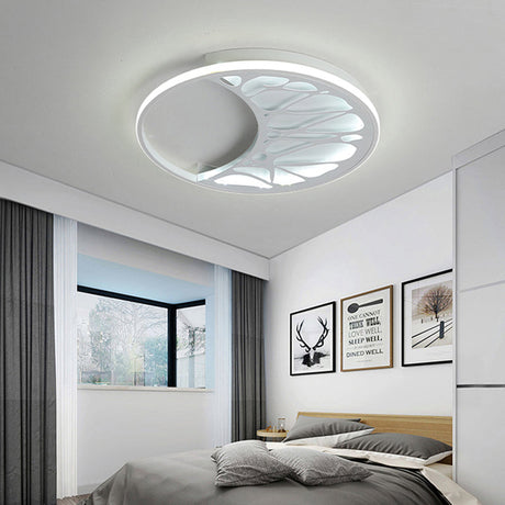 Sleek Crescent Led Flush Ceiling Light: Modern Acrylic White Lamp For Living Room / 16