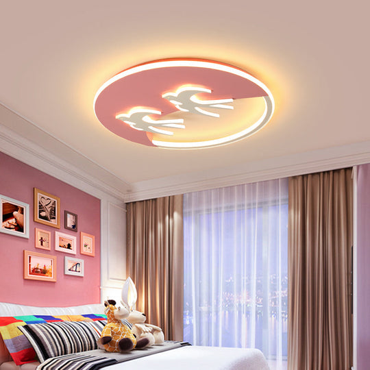 Energy - Saving Led Bird Flush Mount Light For Kids’ Bedrooms - Animal Inspired Ceiling Lamp