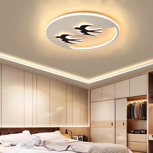 Energy - Saving Led Bird Flush Mount Light For Kids’ Bedrooms - Animal Inspired Ceiling Lamp