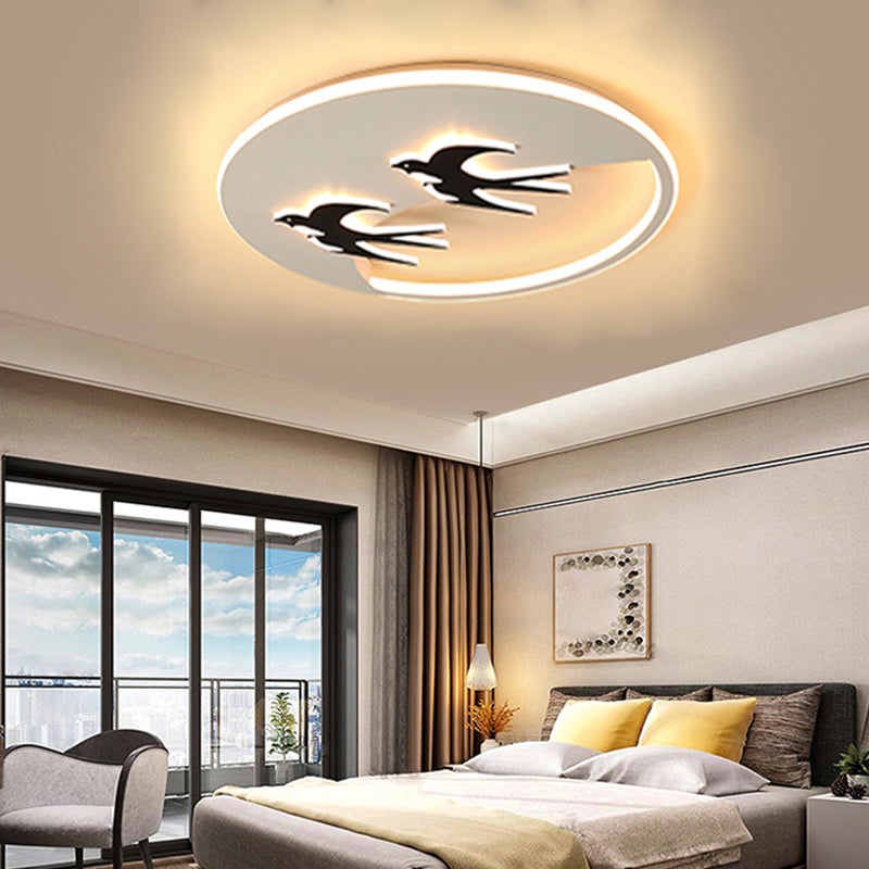 Energy - Saving Led Bird Flush Mount Light For Kids’ Bedrooms - Animal Inspired Ceiling Lamp