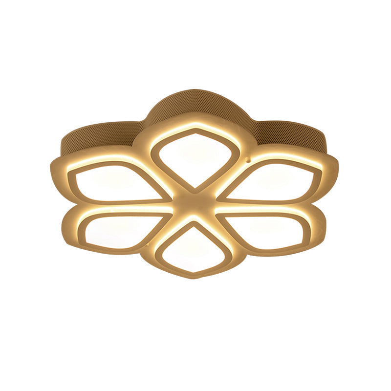 Nordic Led Flush Mount Ceiling Light For Bedroom - White Acrylic Finish