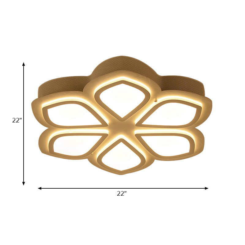 Nordic Led Flush Mount Ceiling Light For Bedroom - White Acrylic Finish