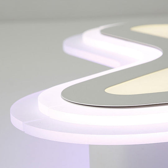 Modern Led Star Ceiling Light For Stairway Or Kindergarten - White Flush Mount With Acrylic Fixture