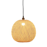 12/14/21.5 Asian Beige Dining Room Pendant Lamp With Bamboo Shade / 18