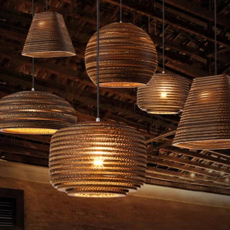 Country Style Trapezoid Vase Pendant Light - Single Brown Suspension Lamp 10/12/15 Wide / 10