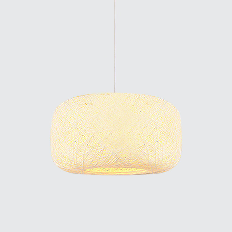 Colorful Drum Pendant Macaron Light For Bistro - Red/Pink/Orange