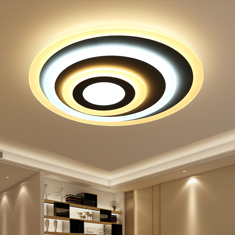 Simple White Led Flush Ceiling Light - 19.5’/31.5’/39’ Wide Warm/White / 19.5’ Warm