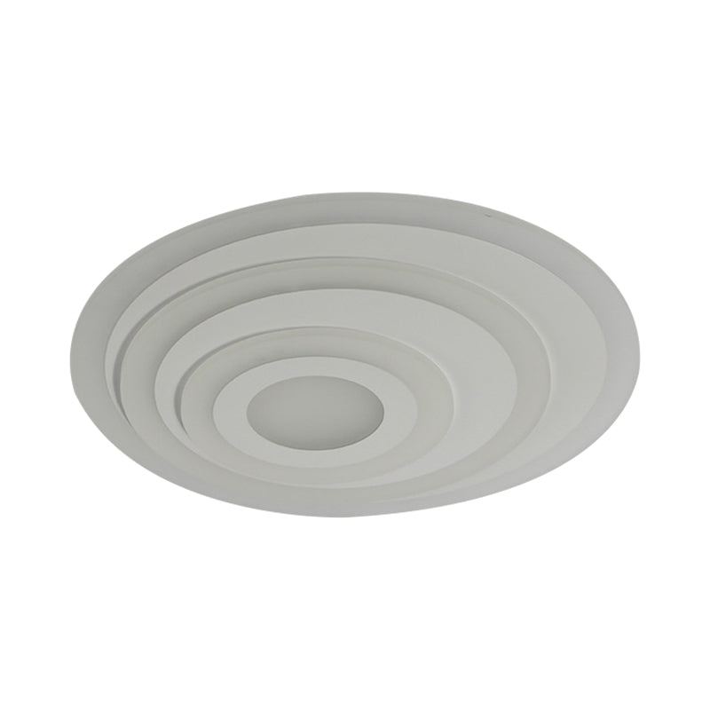 Simple White Led Flush Ceiling Light - 19.5’/31.5’/39’ Wide Warm/White