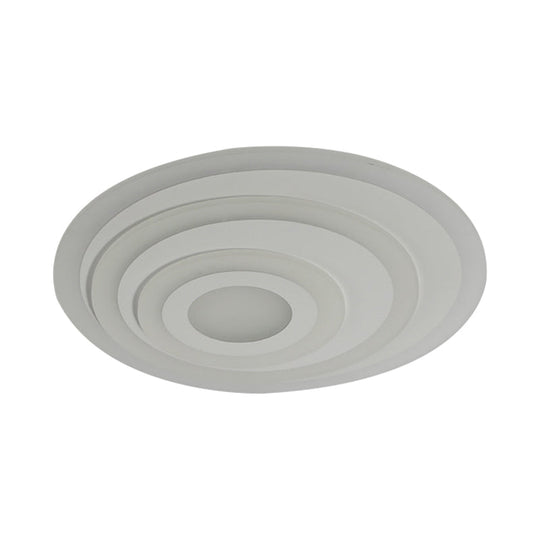 Simple White Led Flush Ceiling Light - 19.5’/31.5’/39’ Wide Warm/White