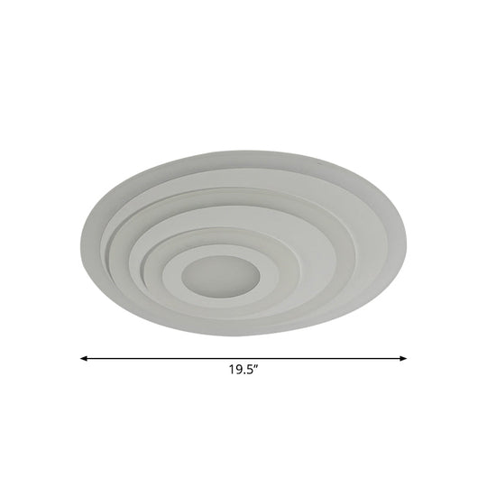 Simple White Led Flush Ceiling Light - 19.5’/31.5’/39’ Wide Warm/White
