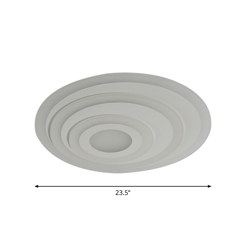 Simple White Led Flush Ceiling Light - 19.5’/31.5’/39’ Wide Warm/White