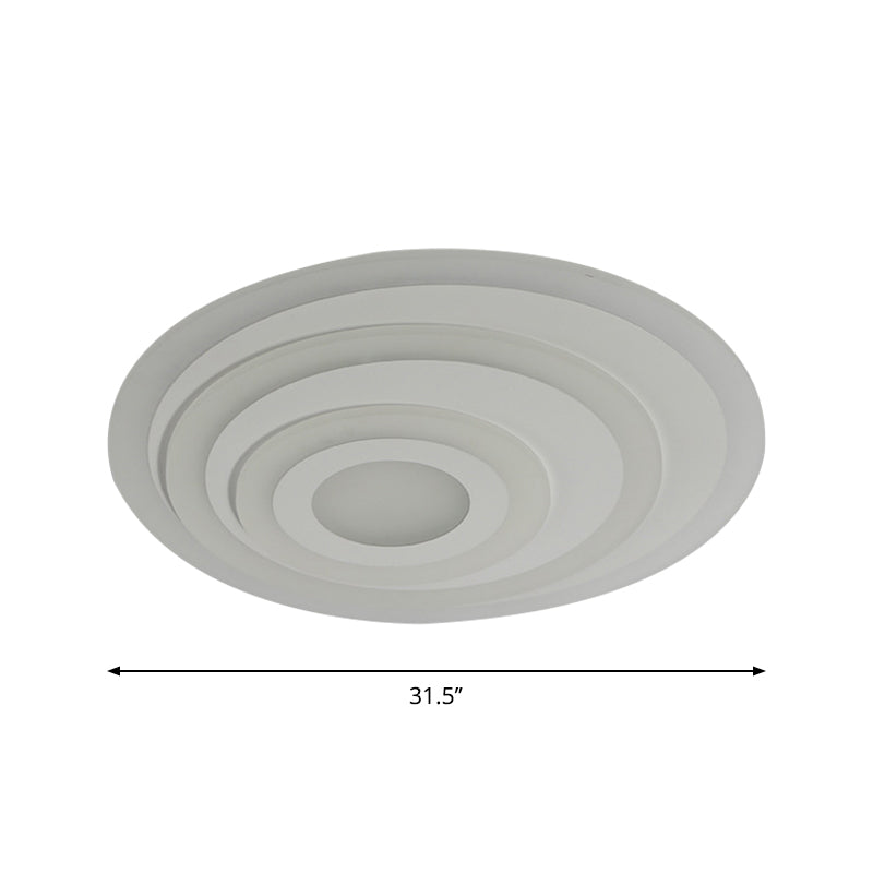Simple White Led Flush Ceiling Light - 19.5/31.5/39 Wide Warm/White