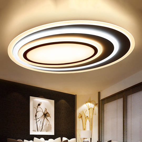 Modern White Acrylic Led Ceiling Light - Flush Mount Surface Lighting Available In