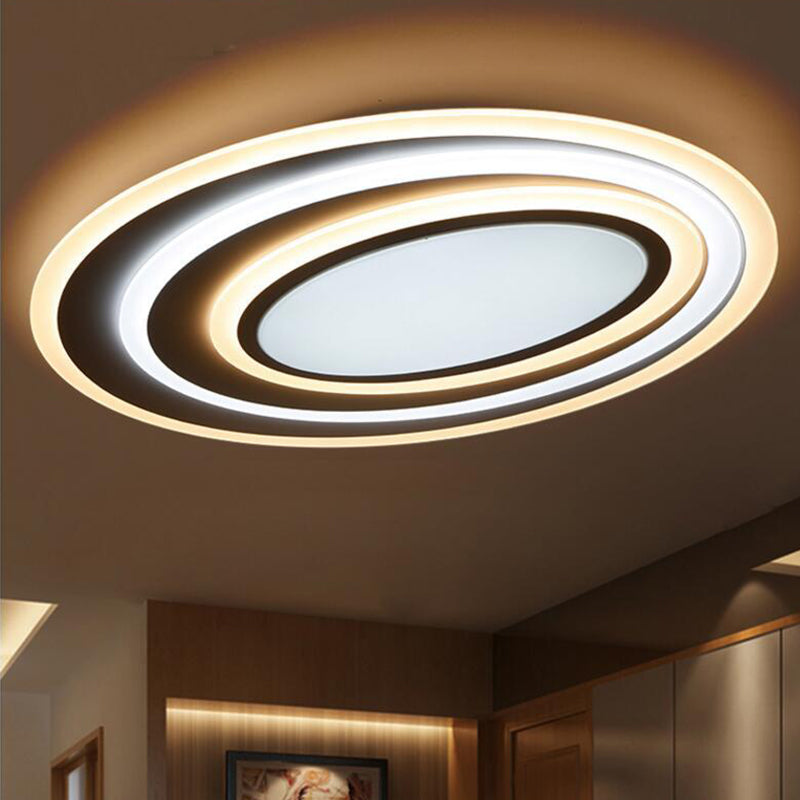 Modern White Acrylic Led Ceiling Light - Flush Mount Surface Lighting Available In