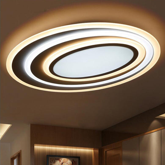 Modern White Acrylic Led Ceiling Light - Flush Mount Surface Lighting Available In