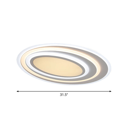 Modern White Acrylic Led Ceiling Light - Flush Mount Surface Lighting Available In